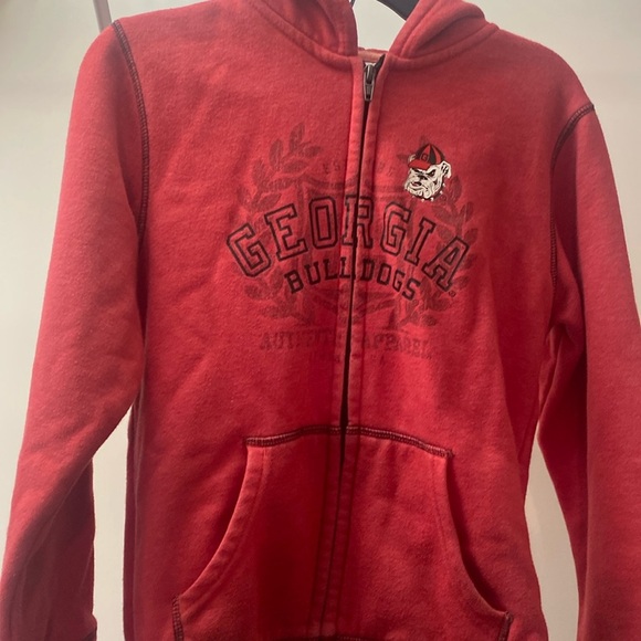 Red Georgia Bulldogs hoodie jacket - Picture 1 of 5